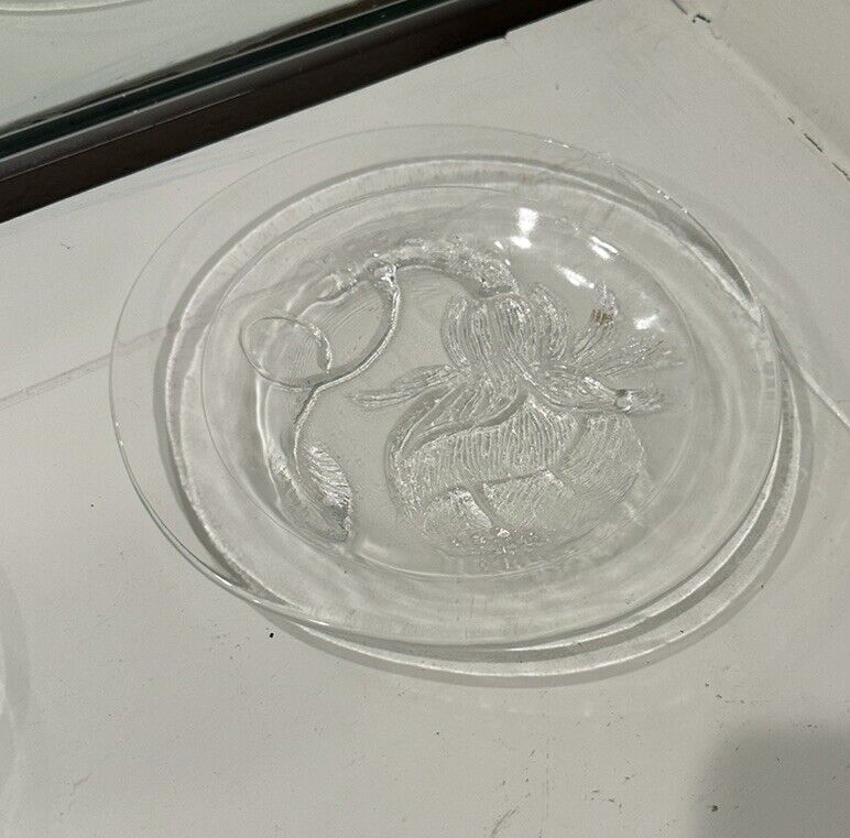 ONE Iittala Nuutajarvi Finland Oiva Toikka Pioni Peony Flower Salad Plate 6.5”