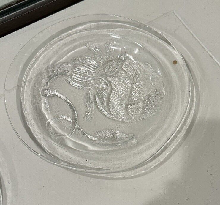ONE Iittala Nuutajarvi Finland Oiva Toikka Pioni Peony Flower Salad Plate 6.5”