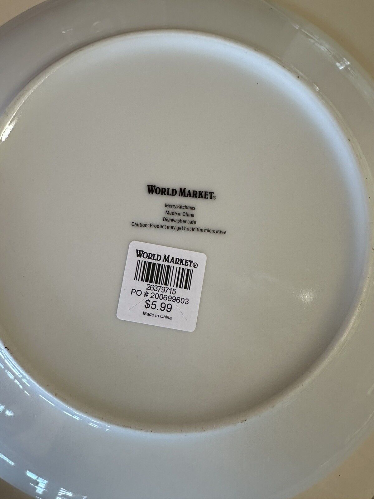 ONE Merry Kitschmas Striped Santa Porcelain Salad Plate WORLD MARKET 2 Available