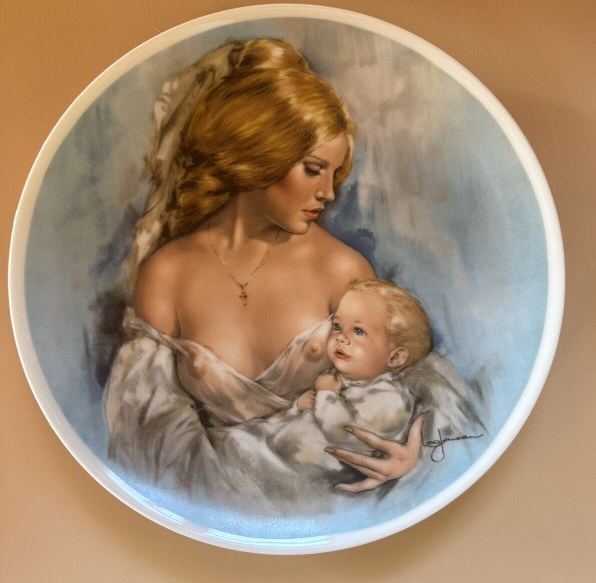 Royal Bayreuth Mother’s Day 1977 Collector Plate Leo Jansen Young Americans 1103