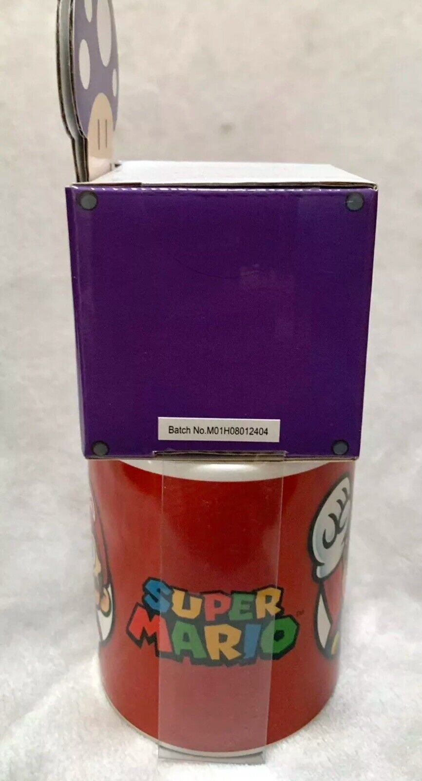 NEW Power up Purple Mushroom SUPER MARIO 12oz Ceramic Mug & Hot Cocoa Gift Set