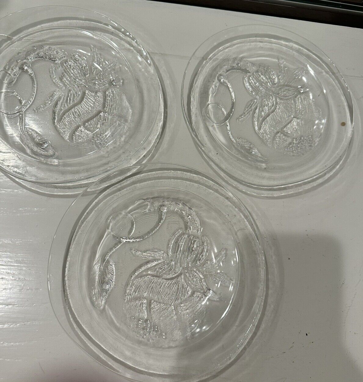 ONE Iittala Nuutajarvi Finland Oiva Toikka Pioni Peony Flower Salad Plate 6.5”