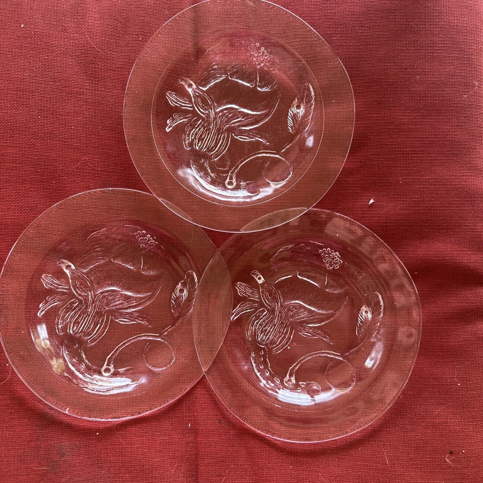 ONE Iittala Nuutajarvi Finland Oiva Toikka Pioni Peony Flower Salad Plate 6.5”