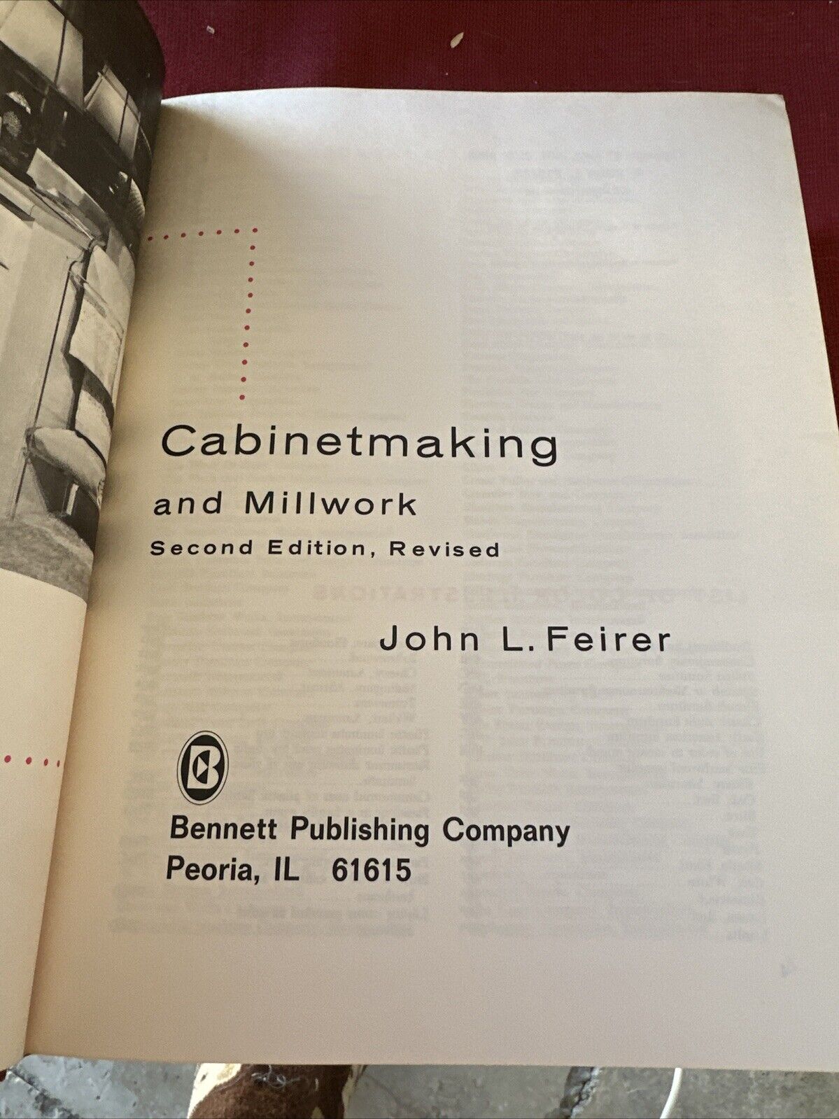 Cabinetmaking and Millwork by John L Feirer HC 1982 Second Edition