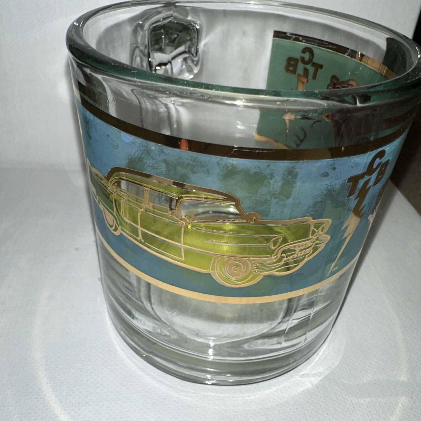 ELVIS PRESLEY GLASS MUG TCM WITH HOLOGRAM LABELS COLLECTIBLE  VINTAGE