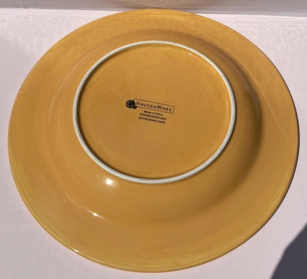 One Vintage Hausenware Yellow Pastel Plate China 11.5”X 1.5” High 11 Available
