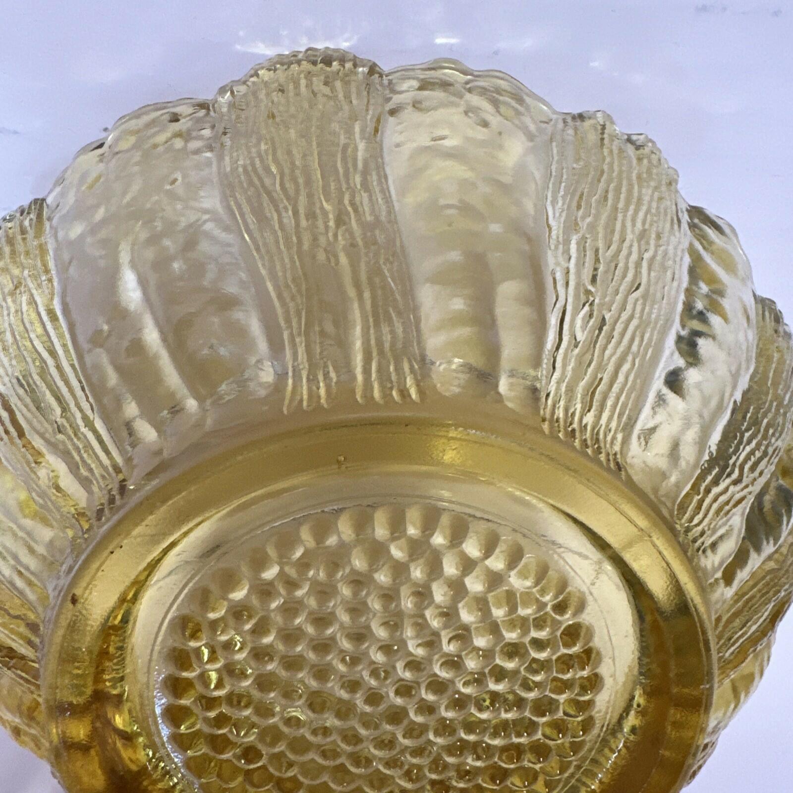 Set Of 2 Vintage Amber Flower Bowl 6” x 1.5” Sunflower