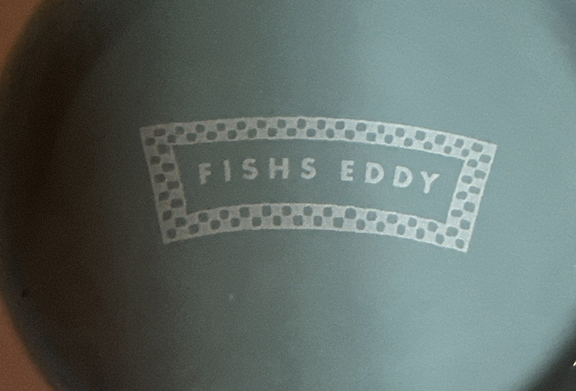 Fishs Eddy Mason Jar Ceramic Country Decor Mint Green Glaze Wide Mouth